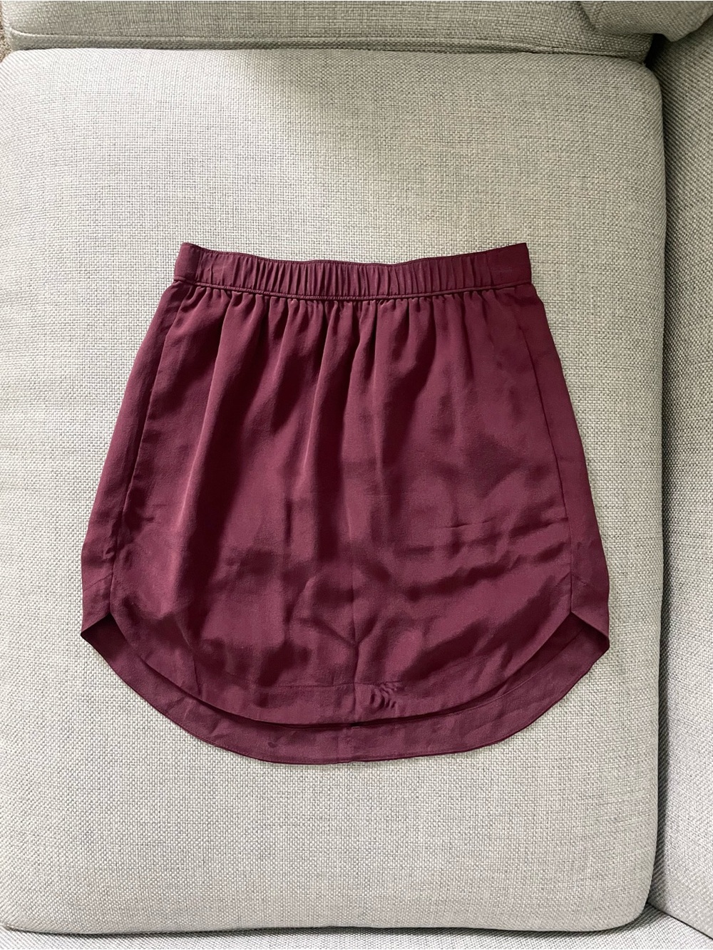 Madewell Sun-Garden Shirttail Skirt, XS, Burgundy